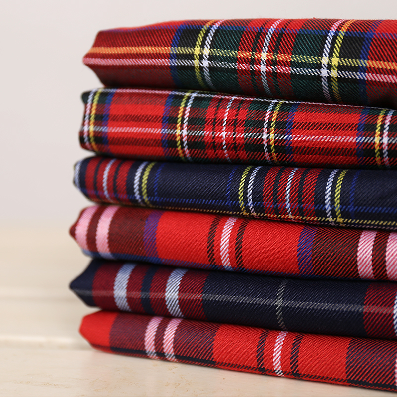 英伦学院风格 柔软复古苏格兰格校服裙子面料cos制服桌布背景布料