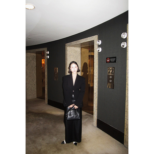 深v西服 外套女春秋新款 朱小姐原创小众设计 收腰西装