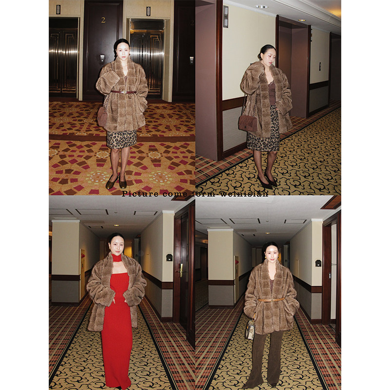WEINISIAN朱小姐高级感仿水貂毛毛毛外套女新款长袖宽松毛毛皮草,女装/女士精品,短外套,淘宝优惠券,粉丝福利购,淘宝优惠卷