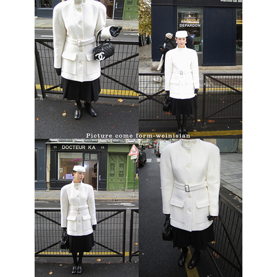 WEINISIAN朱小姐香奶奶外套女冬季小众收腰绵羊毛大衣2025新款