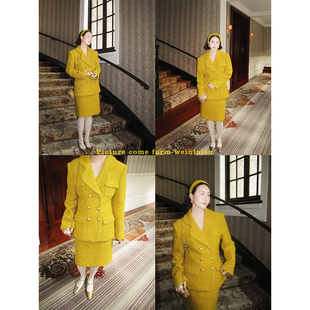 粗花呢短外套女半裙两件套 2.0重工定制绵羊毛套装 新款 2025冬季