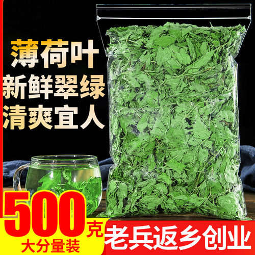 薄荷叶干薄荷茶500g食用泡水新鲜烘培酒水吧调酒清凉另售特级野生 - 封面