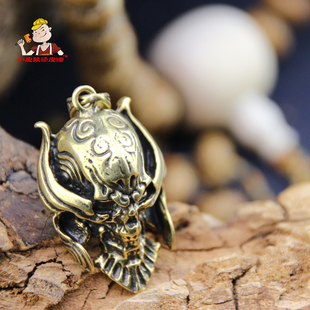 DIY纯铜财布扣吊坠鬼头骑士装饰扣手工皮具tn笔记本手账本挂件