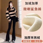 鲨鱼裤 女外穿紧身喇叭裤 女秋冬季 马蹄阔腿裤 高腰显瘦修身 微喇裤