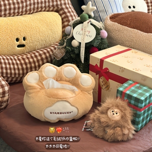 星巴克专星送TONE痛盒炸毛打工小熊挂件徽章软萌电脑包毛绒纸巾盒