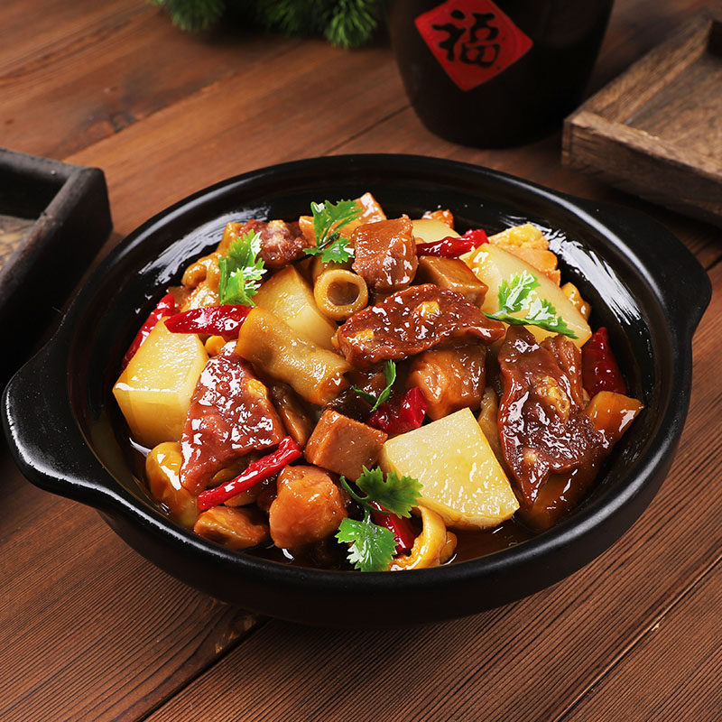 仿真牛杂牛腩煲模型食品模具砂锅萝卜牛杂样品食物道具假菜品模具