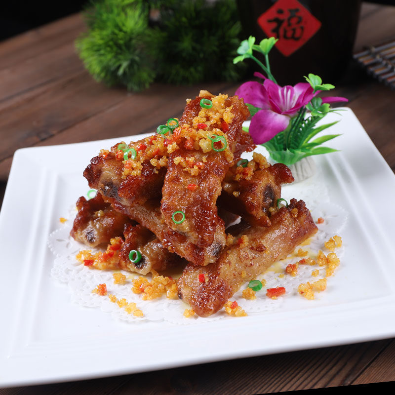 仿真蒜香排骨模型假食物菜品道具
