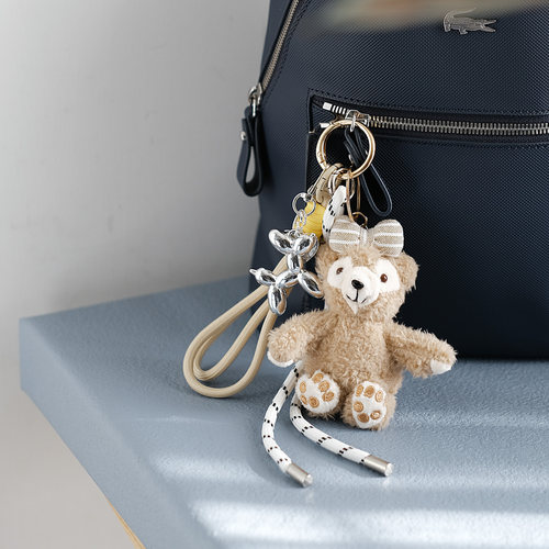 达菲熊卡通包包挂件钥匙扣蝴蝶结