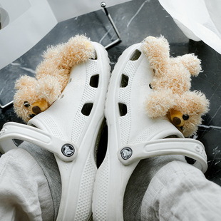 饰卡骆驰crocs 花可拆卸diy卡扣装 配饰洞洞鞋 配件毛绒小熊公仔鞋