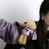 库洛米可爱小熊胸针玩偶挂件衣服卫衣别针配饰布偶黑紫色