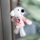 kitty猫衣服白色小熊公仔配件 联名毛绒胸针玩偶挂买手店同款 饰品