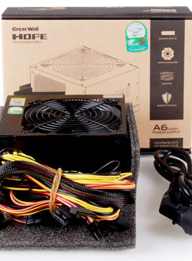长城额定600W500w台式机静音电源