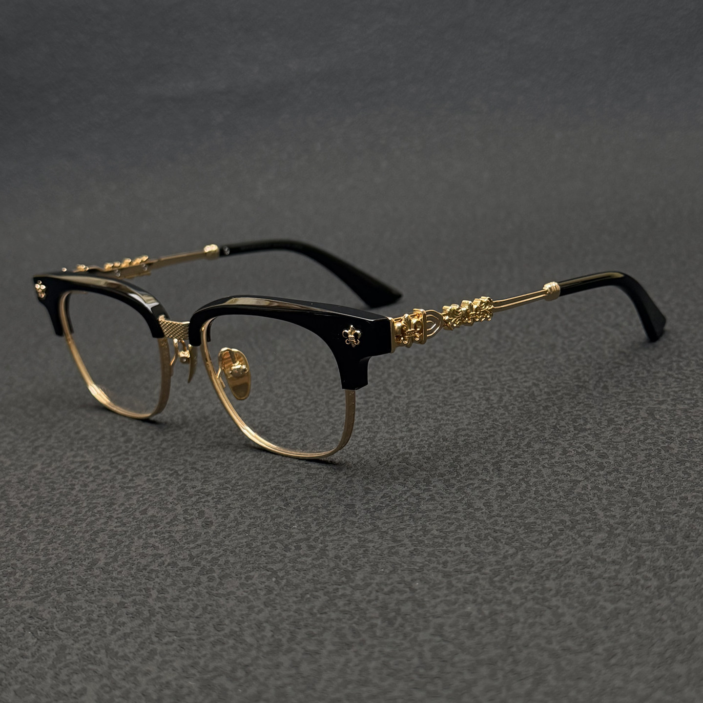 手工复古纯钛半框眼镜架男女潮流方框板材超轻大脸配近视变色镜框