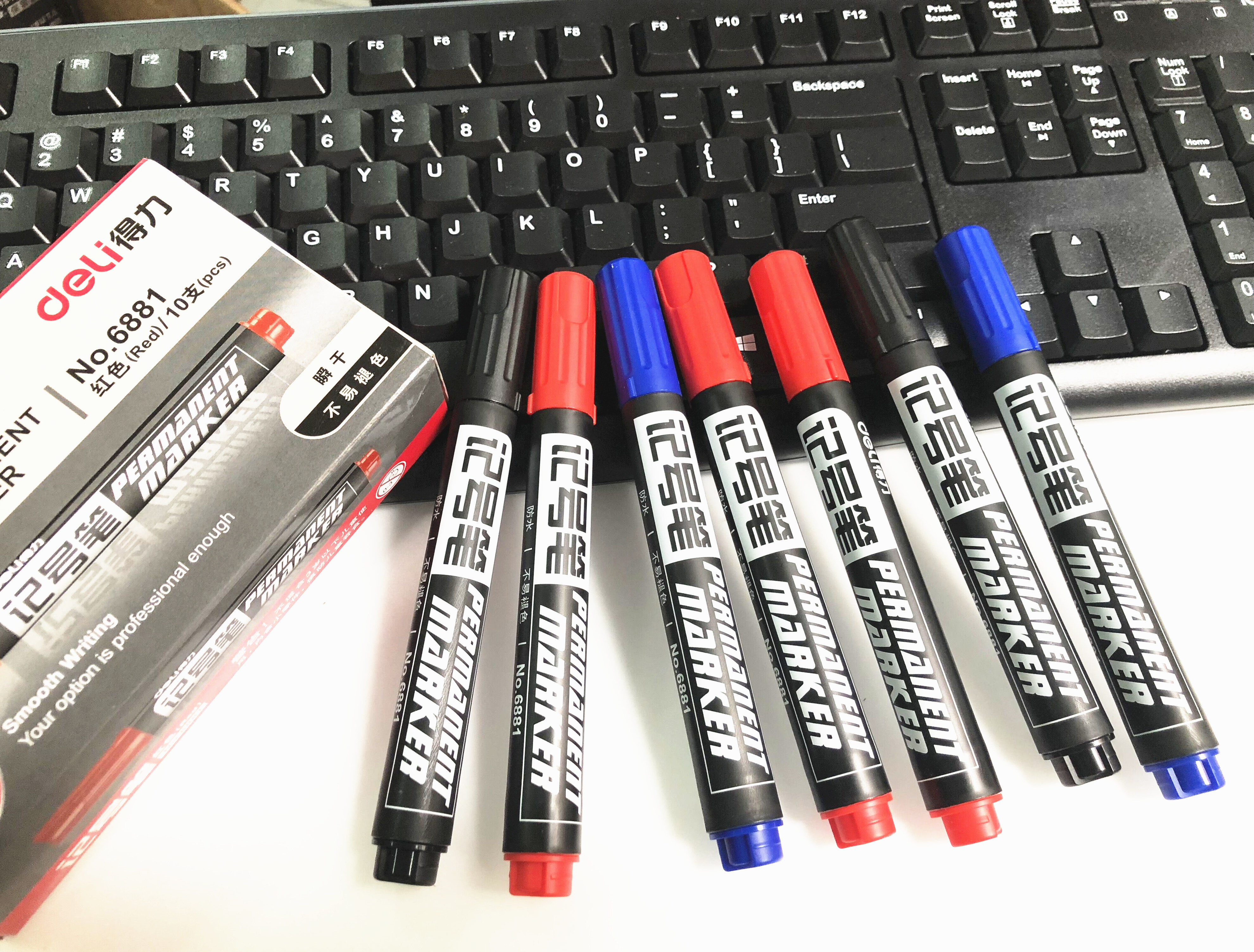 得力记号笔黑色粗头大容量马克笔勾线笔油性笔防水不易掉色大头笔,文具电教/文化用品/商务用品,记号笔,淘宝优惠券,粉丝福利购,淘宝优惠卷