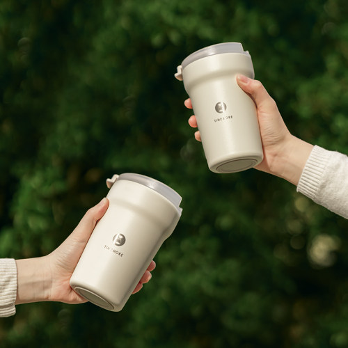 泰摩不锈钢咖啡随行杯水杯 咖啡挂耳杯 隔热便携防漏陶瓷涂层内胆