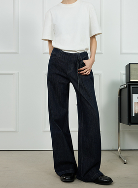 SYR 美式复古赤耳丹宁原牛色牛仔裤男直筒宽松夏季新款女长裤裤子