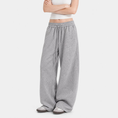 美式纯色运动卫裤男女同款