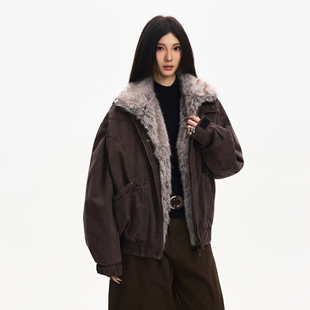 Syri 解构拼接可拆卸毛领座山雕棉服中性风穿搭休闲棉衣外套 冬季