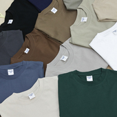 宽松圆领零缩水短袖 水曜日定休 不变形螺纹纯棉基础打底衫 男