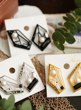 nuance几何图形花朵果子三角形耳环耳钉