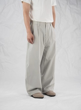 【34008】Dokie夏季男士薄款双经斜洗褪面料宽松阔腿休闲裤