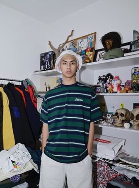 a.t Between横条logo tee 最后一件面料尺码联系客服定制 不退换