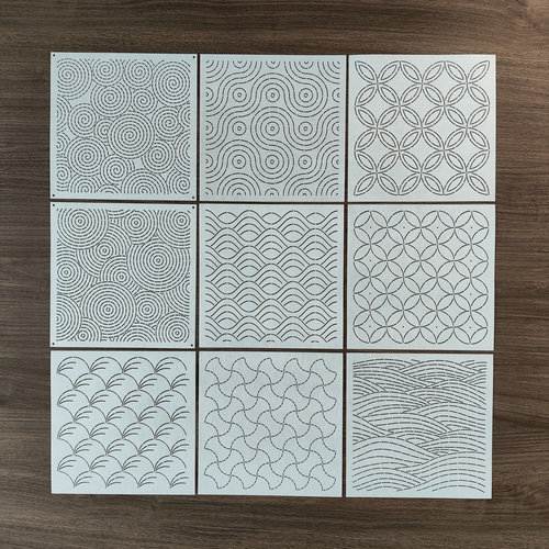 刺子绣模板圆七宝海波纹秋风海浪纹分铜不能延伸螺旋纹同心圆