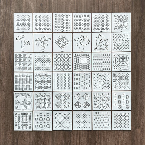 刺子绣模板 十字柿花几何图形卡通小针绣麻叶龟甲布艺手工diy工具