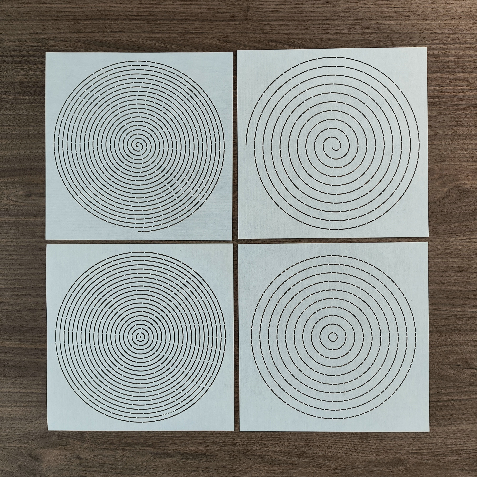 刺子绣模板 刺子绣图案 布艺手工画图尺子描图绘图工具 圆形 螺旋