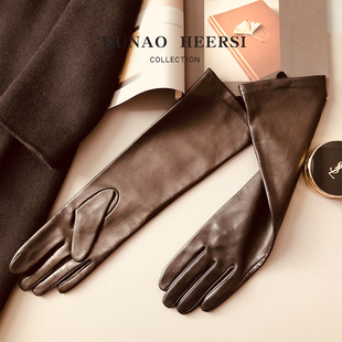 套 手臂套宴会薄袖 意大利进口清水小山羊皮真皮手套女秋冬季 加长款