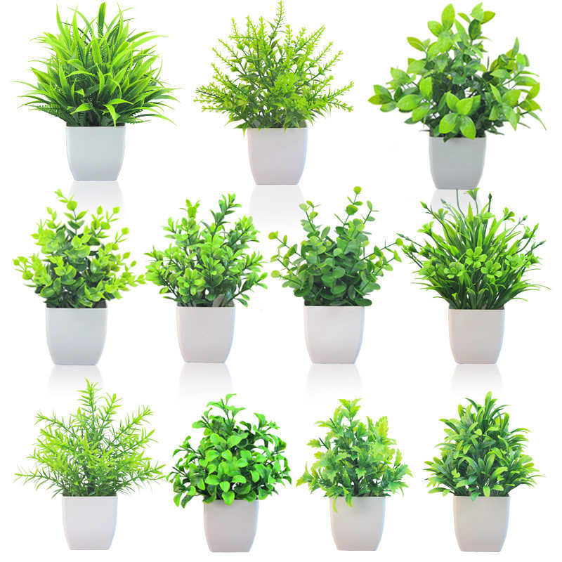 仿真假花家居桌上创意摆件塑料花假草绿植室内摆件迷你装饰品盆景
