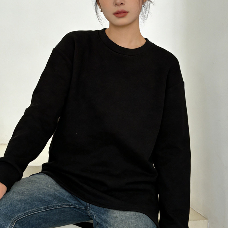 套头圆领无帽加绒卫衣女秋冬季2026新款宽松慵懒风内搭上衣,女装/女士精品,大码内搭,淘宝优惠券,粉丝福利购,淘宝优惠卷