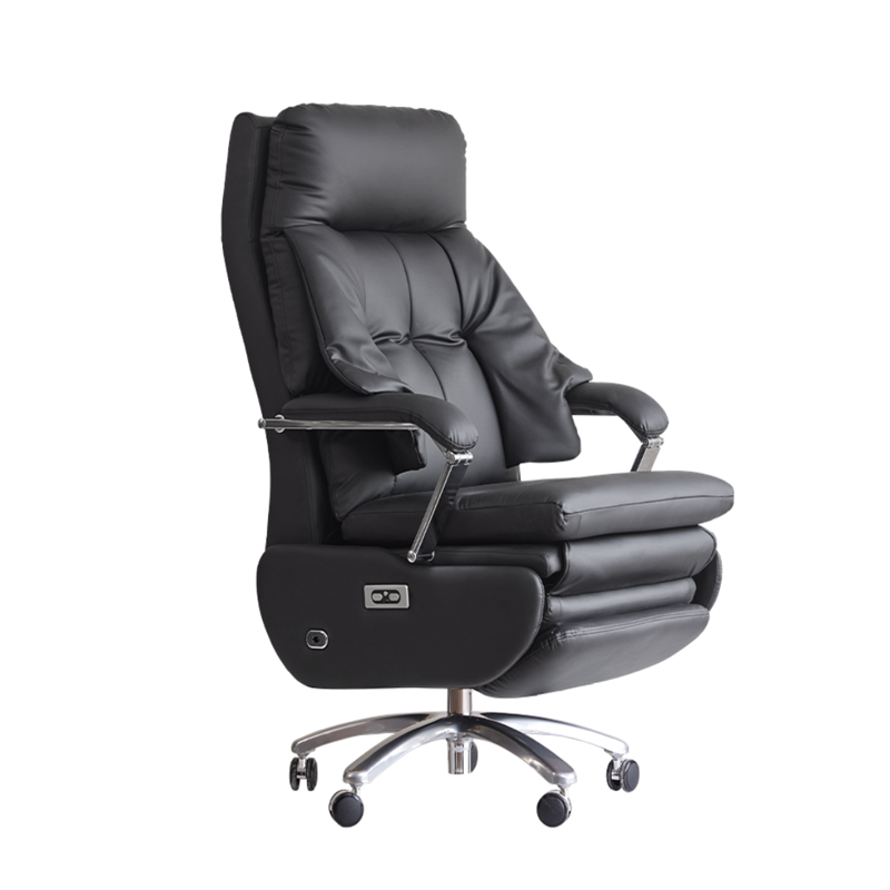 电动按摩真皮老板椅午睡久坐办公室椅子电脑人体工学椅可躺可旋转