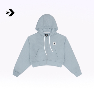 CONVERSE匡威官方 春夏女落肩短款上衣字母连帽卫衣10026150