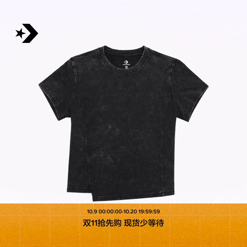 CONVERSE匡威官方 全棉圆领简约修身短袖女T恤WCH665