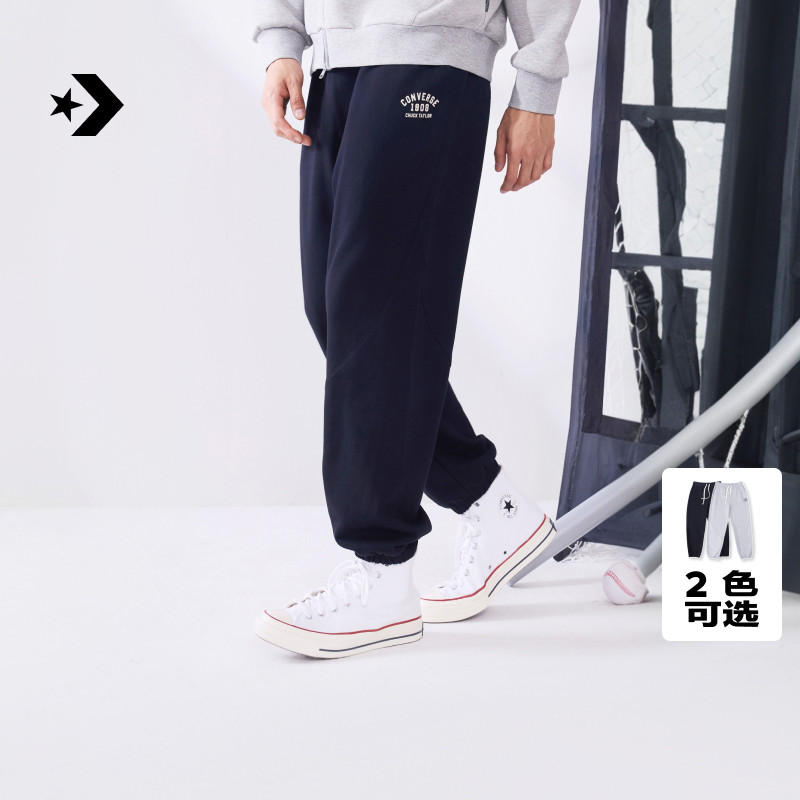 CONVERSE匡威官方 夏季拼接感运动风束脚卫裤男长裤MCJ446