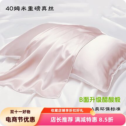 6A正品40姆米抗皱加厚真丝枕套100%桑蚕丝居家丝绸枕套多规格尺寸