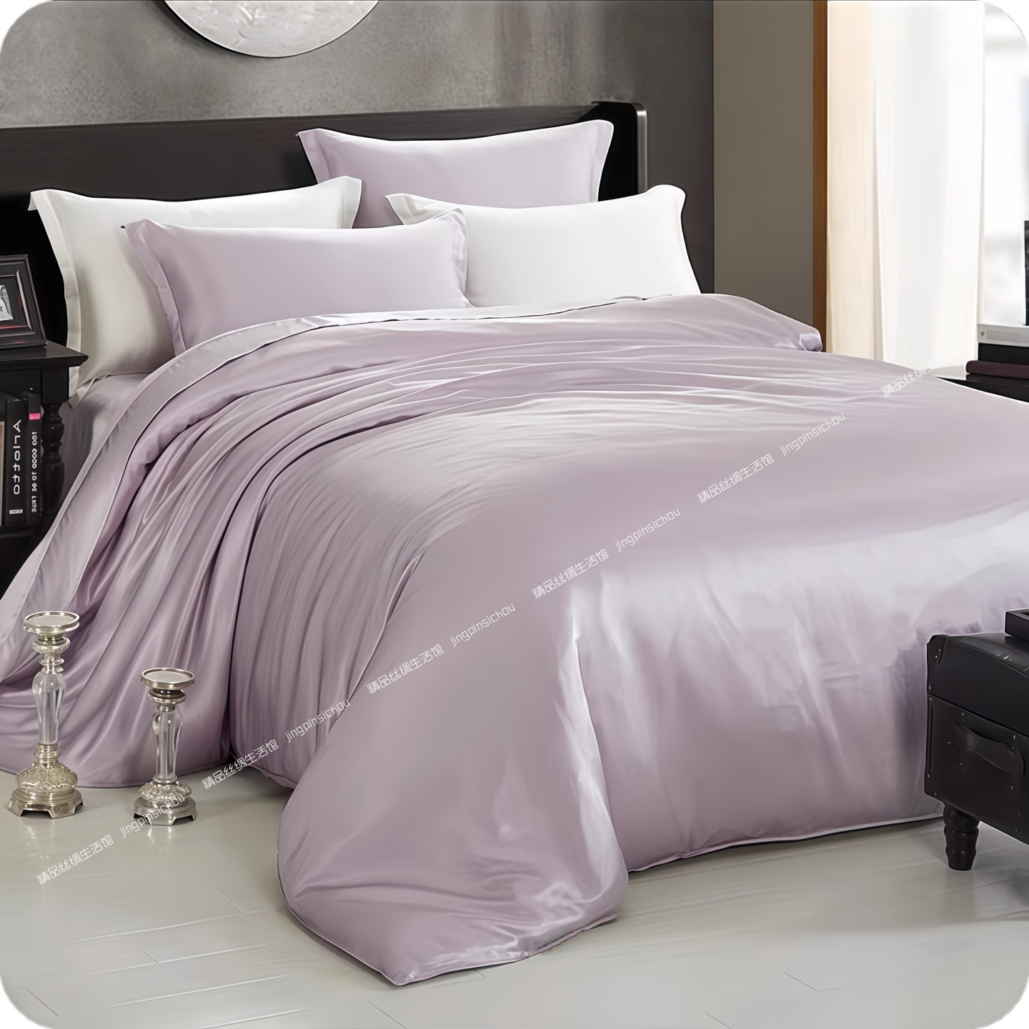 娇名曼A类35姆米重磅宽幅无缝床品四件套100%桑蚕丝双面被套枕套,床上用品,床品套件/四件套/多件套,淘宝优惠券,粉丝福利购,淘宝优惠卷