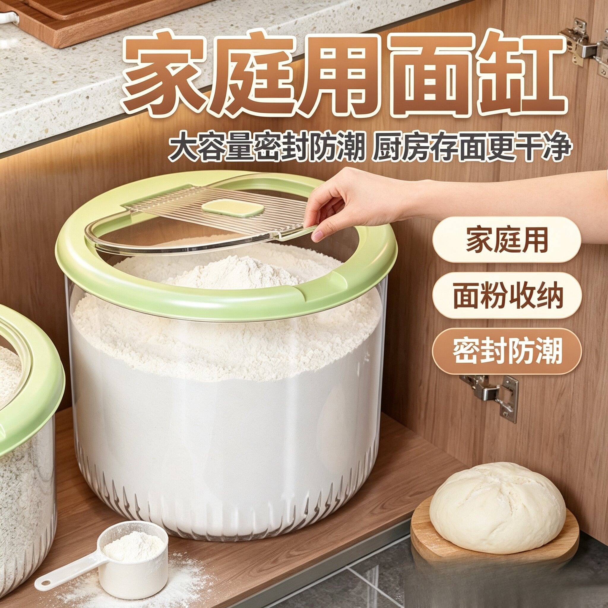 家用专用面缸新款米桶加厚防虫防潮密封收纳桶用大米缸杂粮面粉猫