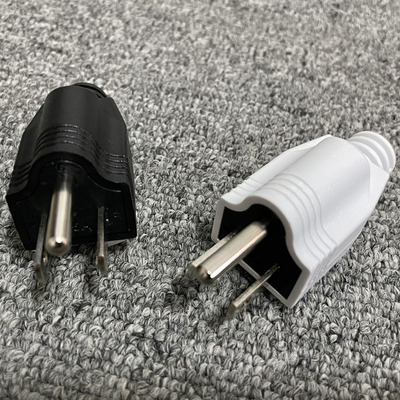 美标UL插头黑白一圆两扁