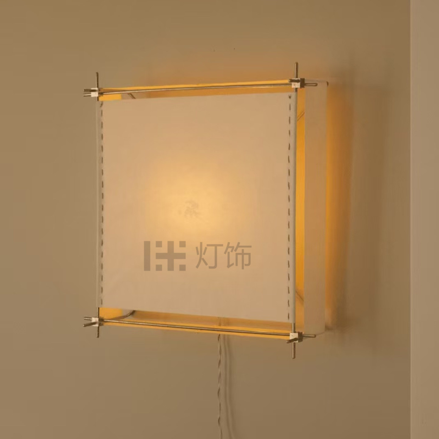 侘寂风禅意金属布艺走廊壁灯