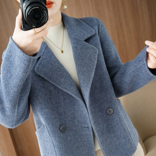 羊绒大衣女羊毛呢子短款小个子秋冬新款高级感双面毛呢百搭外套