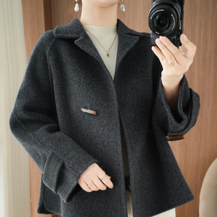 25新款羊绒大衣女100%羊毛呢子短款小个子秋冬高级感双面毛呢外套