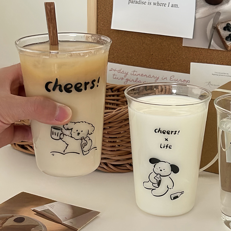 可爱的喝酒小狗耐高温玻璃杯