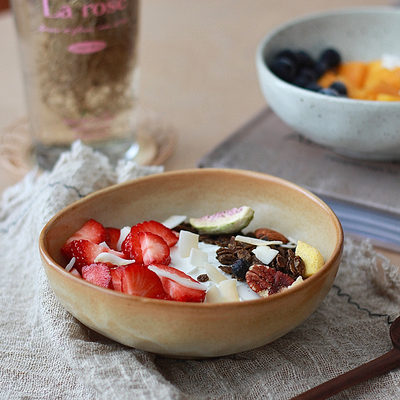 胡桃集市日式复古风酸奶碗沙拉碗汤碗饭碗水果碗泼墨陶瓷碗甜品碗