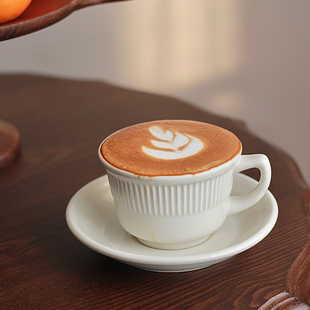 胡桃集市 Tuxton浮雕咖啡杯碟拿铁拉花杯下午茶杯高档礼物