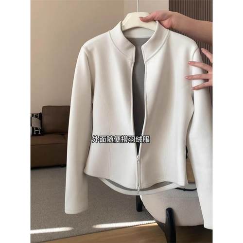 德绒加厚立领长袖卫衣外
