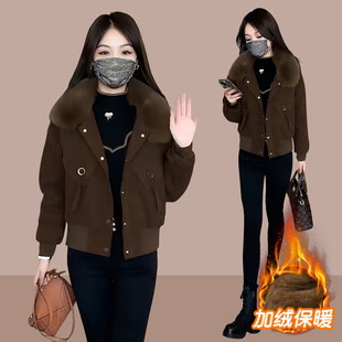 小个子加绒加厚保暖棉服上衣 新款 派克服外套女减龄短款 2025秋冬装