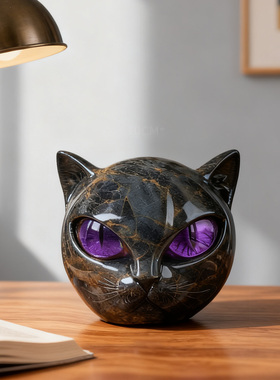 树脂摆件奢华黑猫摆件装饰