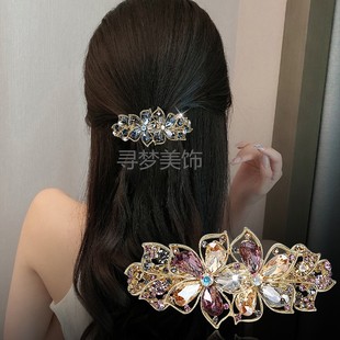 花朵发卡礼物气质妈妈发夹弹簧夹后脑勺马尾夹子夹头发夹子夹头发